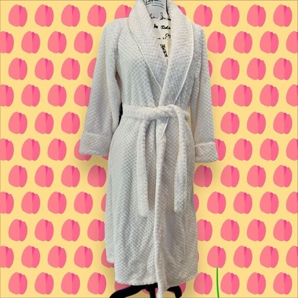 Suimo Women’s Cozy Belted White Wrap Robe NWT Size Medium - Picture 2 of 10